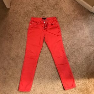 Orange skinny jeans Banana Republic.